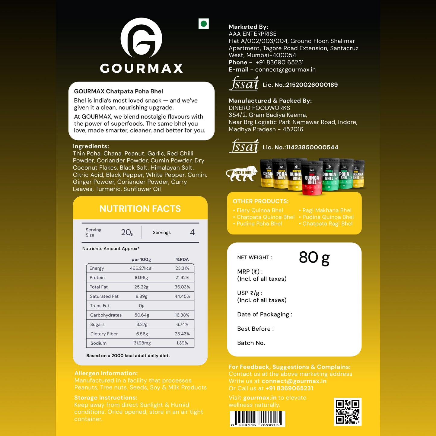 Gourmax, Bhel, Superfood Bhel, Nutritious Bhel