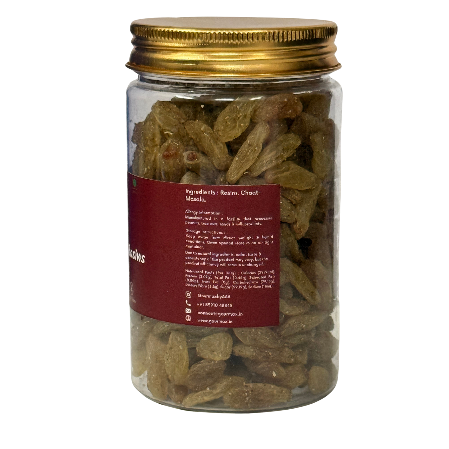Gourmax Chatpata Masala Raisin Jar | Tangy & Sour Flavoured Raisins | Healthy Sweet & Savoury Snack