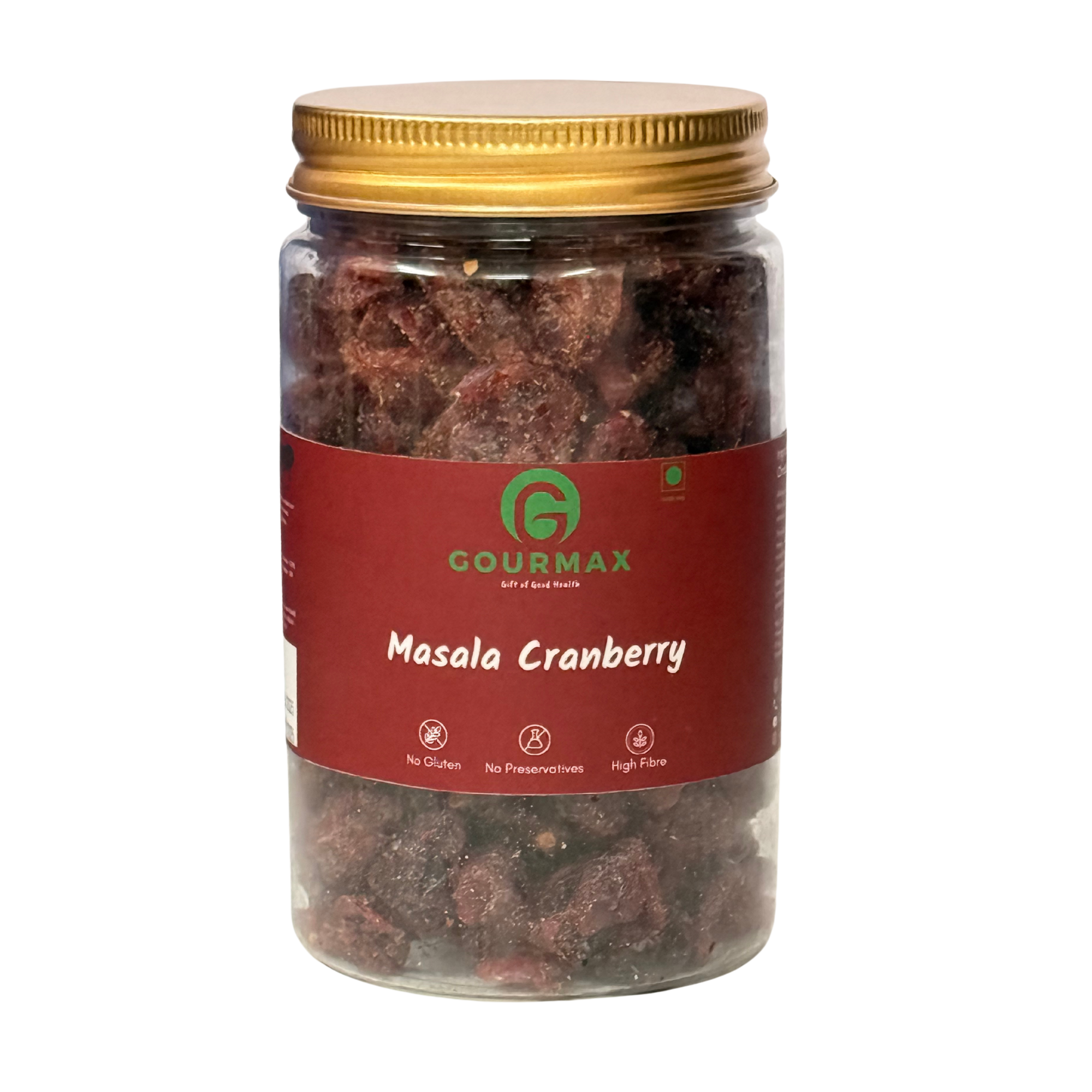 Gourmax Masala Cranberry Jar | Tangy & Spicy Flavoured Cranberries | Healthy Sweet & Savoury Snack