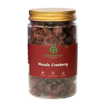 Gourmax Masala Cranberry Jar | Tangy & Spicy Flavoured Cranberries | Healthy Sweet & Savoury Snack