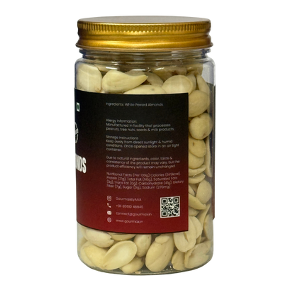 Gourmax White Sprouted Almonds | Dried & Light Roasted | Premium Superfood Snack | High Protein & Fibre