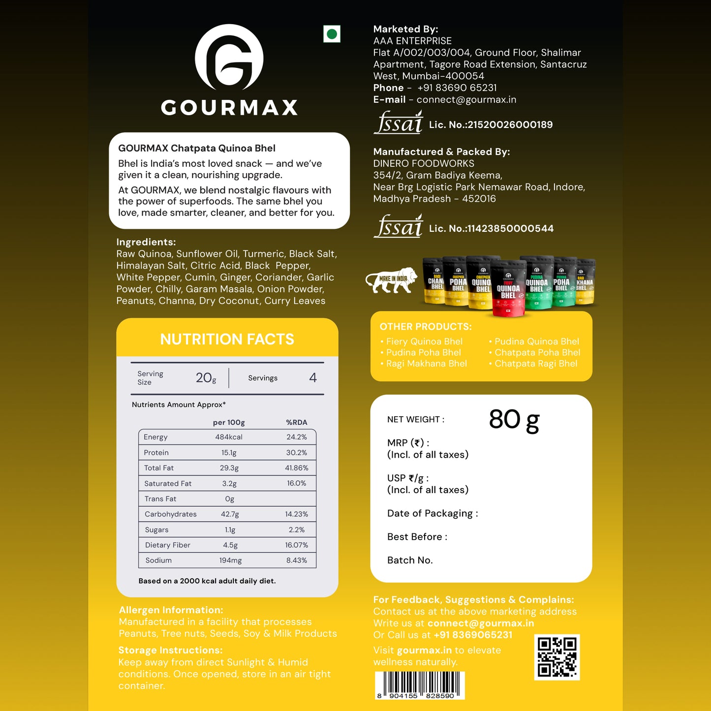Gourmax, Chatpata Quiona Bhel 