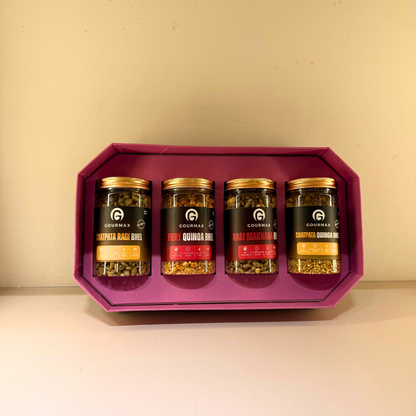 Gourmax, ragi bhel, quinoa bhel, makhana